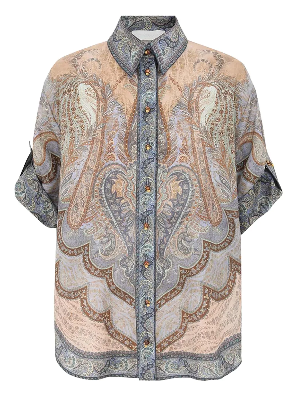 32571616_62782279_1000 ZIMMERMANN Wanderlust short-sleeve tapestry shirt - Image 1