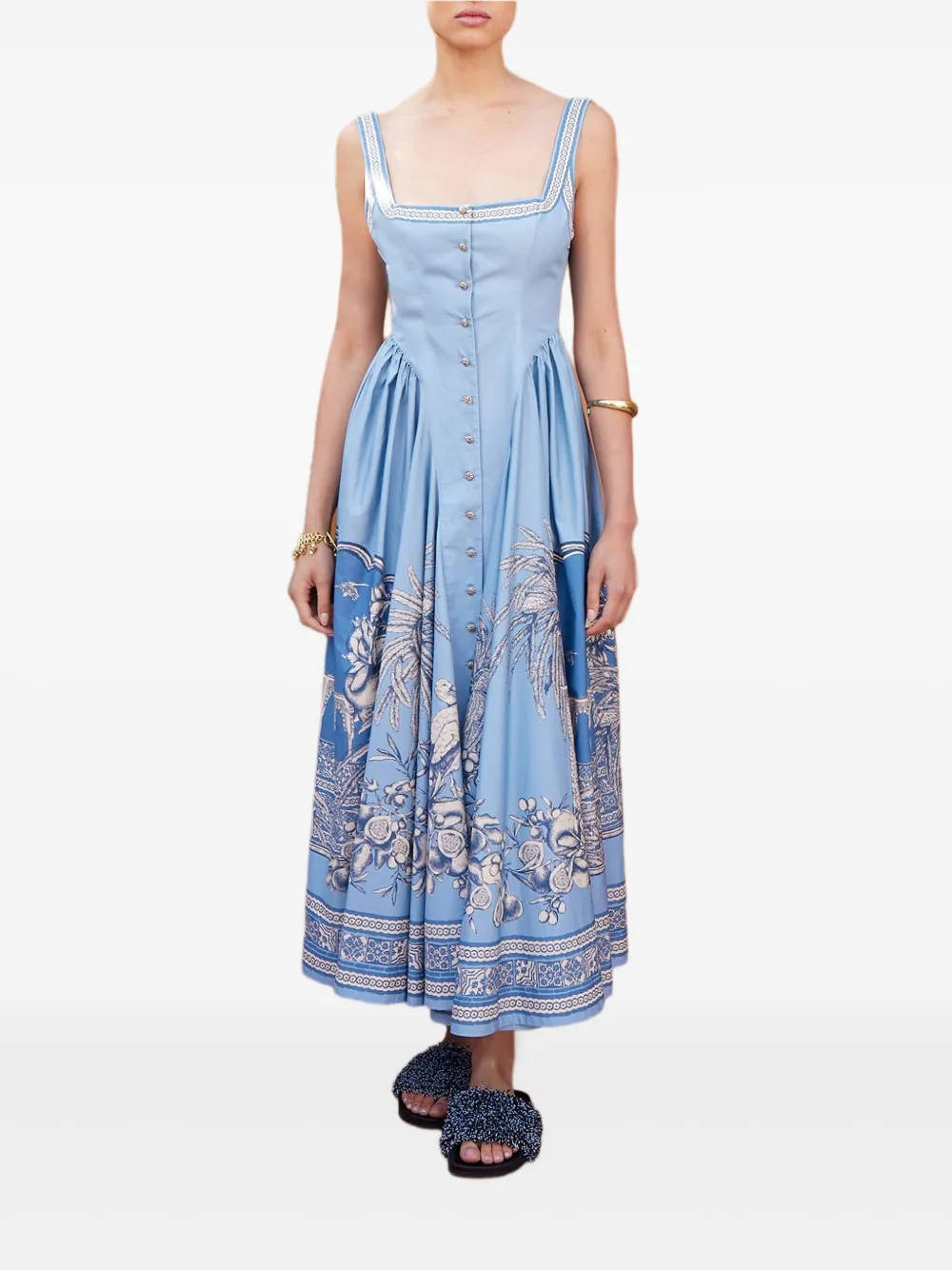 32578675_62810802_1000 ALEMAIS Villa Romantica buttoned-floral midi dress - Image 1