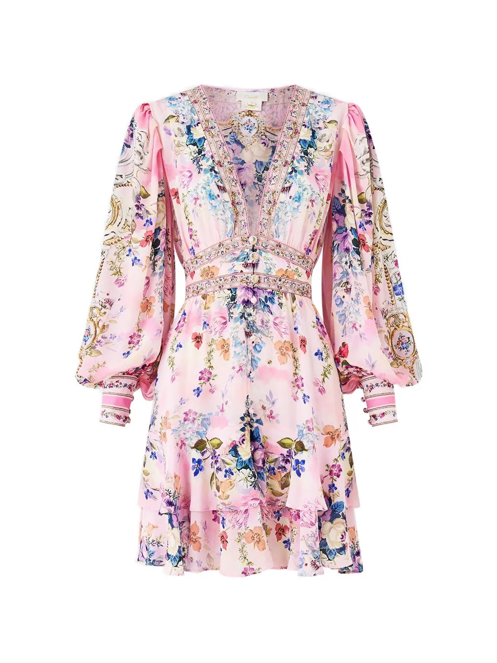 34003819_64883490_1000 Camilla V-neck button mini dress - Image 1