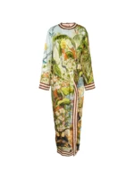 ALEMAIS tropical-print knot-detail maxi dress
