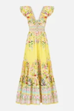 Camilla Tiered Dress With Neck Frill