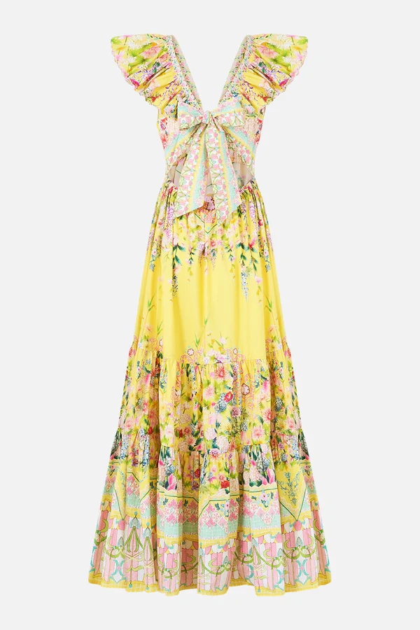 Camilla Tiered Dress With Neck Frill - Image 2